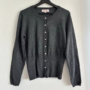 Philosophy Dark Gray Button Front Cardigan Sweater Women's Size XL
